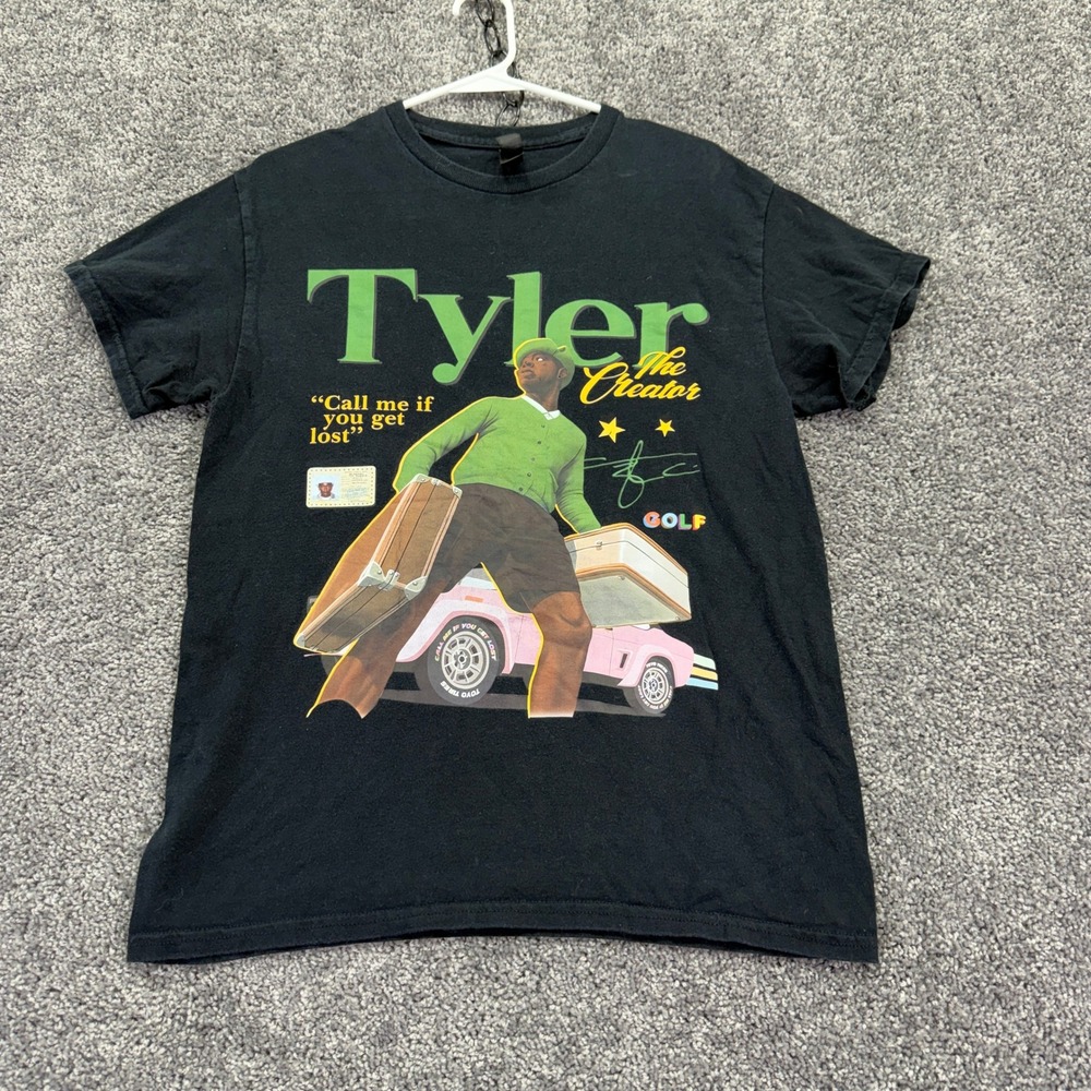 Gildan Tyler The Creator T Shirt Mens Medium Black Call Me If You Get Lost Golf